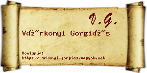 Várkonyi Gorgiás névjegykártya